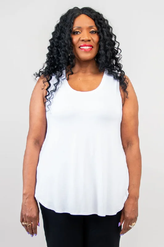 Jazz Tank, Snow White, Bamboo stylish tank top
