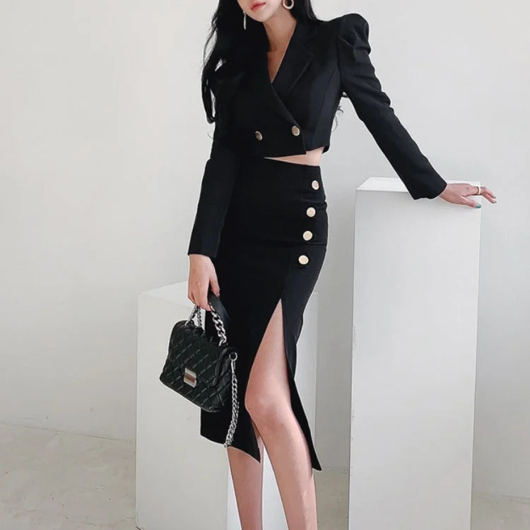 Spring Office Lady Two Pieces Blazer Dresses Women's High-End Blazer