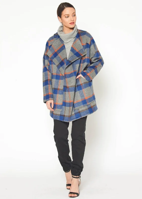 Women's Wool Blended Oversized Coat Hooded Jacket Zipper Jacket Button Jacket