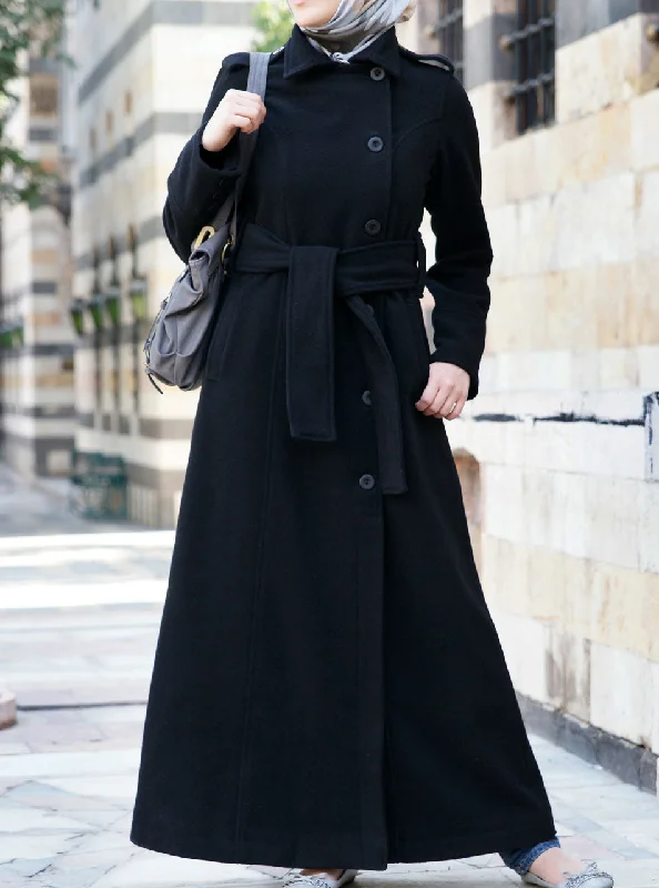Nasirah Wool Coat Vent Hem Cuff