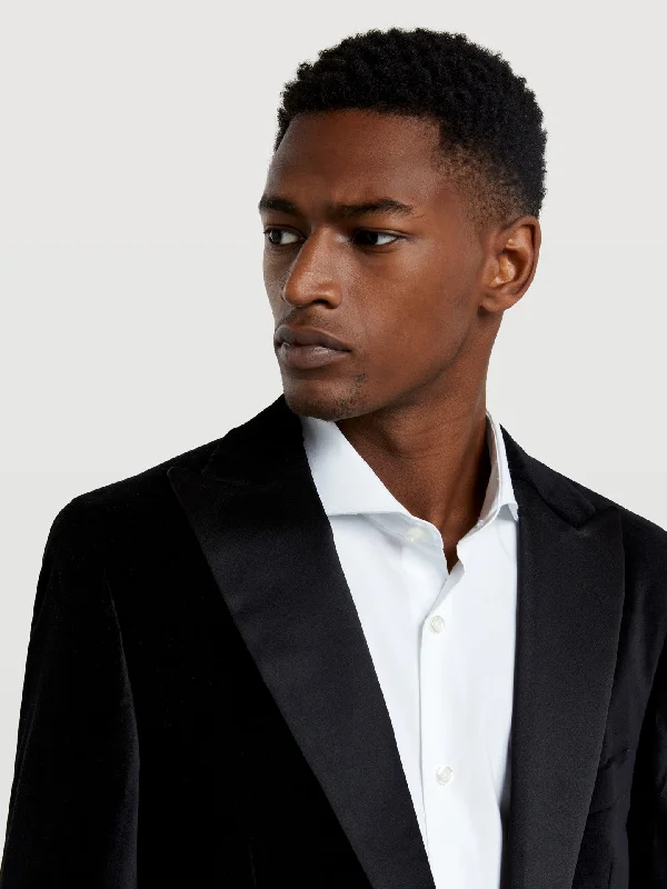 Velvet tuxedo blazer Women's Travel Jacket
