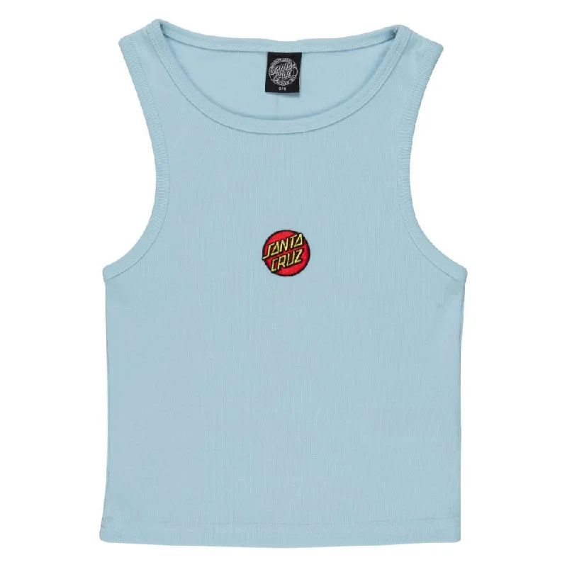 Santa Cruz Womens Vest Classic Dot Emb Tank - Baby Blue flexible tank top