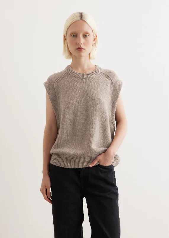 Sleeveless Boxy Sweater Top Chenille Fabric Brocade Fabric Lace Fabric
