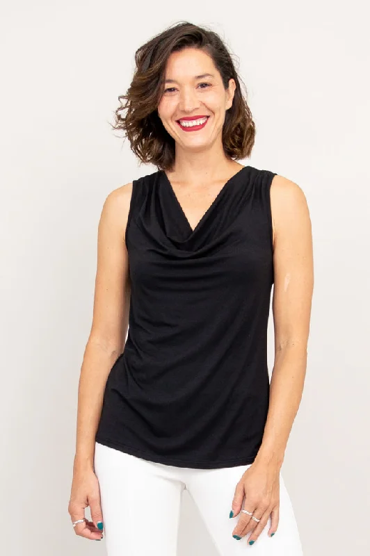 Charisse Tank, Black, Bamboo lemon yellow tank