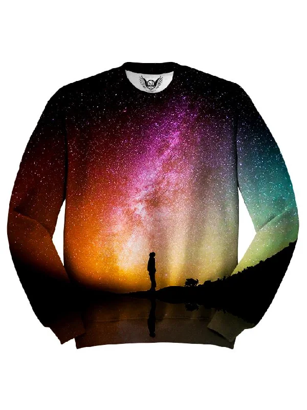 Reflection Rainbow Nebula Galaxy Sweater Mesh Sweater Canvas Denim