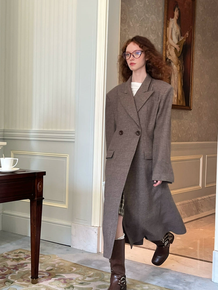 Wool long coat【s0000005103】 Appliqued Beaded Sequined