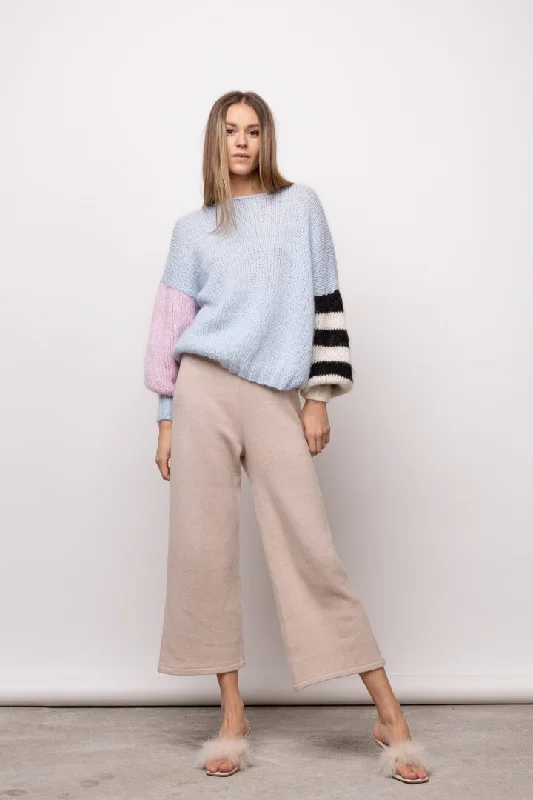 Fun Sweater Light Blue Cashmere Blend Cotton Blend Poly Blend
