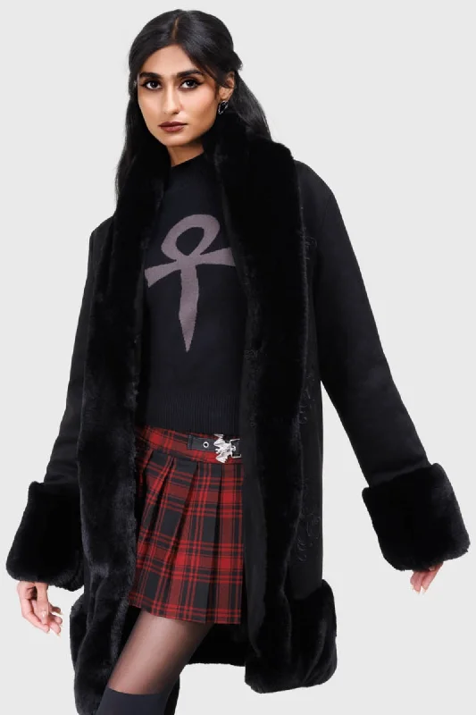 Bloodthorn Coat Suede Faux Fur Shearling