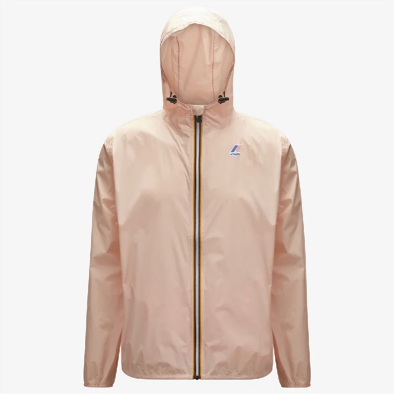 Claude - Unisex Packable Full Zip Waterproof  Rain Jacket in Pink Dafne Plaid Jacket Tartan Jacket Houndstooth Jacket