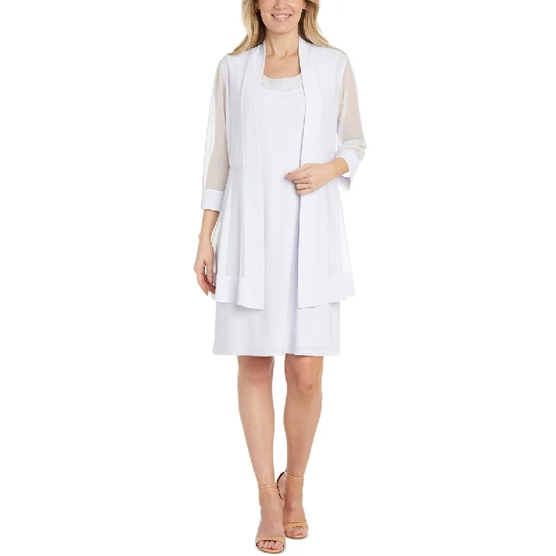 R&M Richards Womens Mesh Inset  Duster Blazer Women's Luxurious Jacket