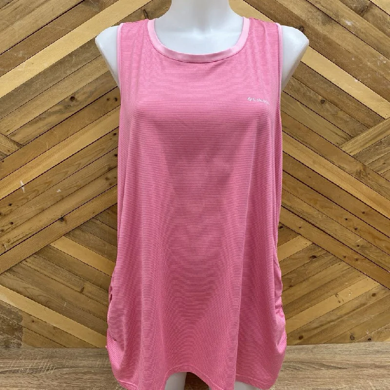Columbia - Women's Stripe Racerback Tank Top - MSRP comp $54: Pink -women-2XL glitter tank top