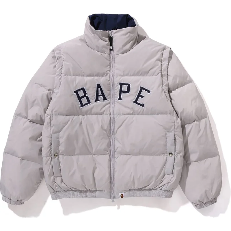 DETACHABLE SLEEVES DOWN JACKET LADIES Faux Fur Fabric Real Fur Fabric Shearling Fabric