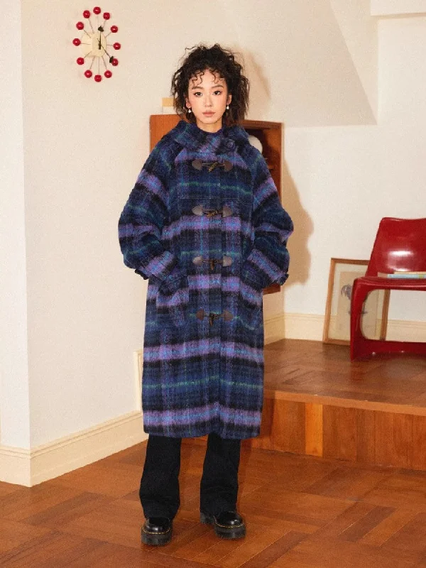 Plaid long coat【s0000010362】 empire Basque Peplum