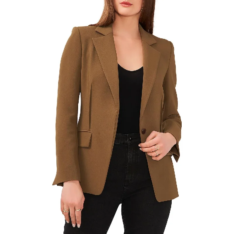 1.State Womens Shoulder Pads  One-Button Blazer Women's Navy Jacket