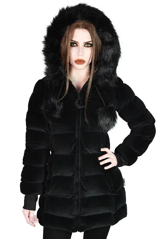 Dead Of Night Velvet Coat Quilted Jacket Anorak Windbreaker