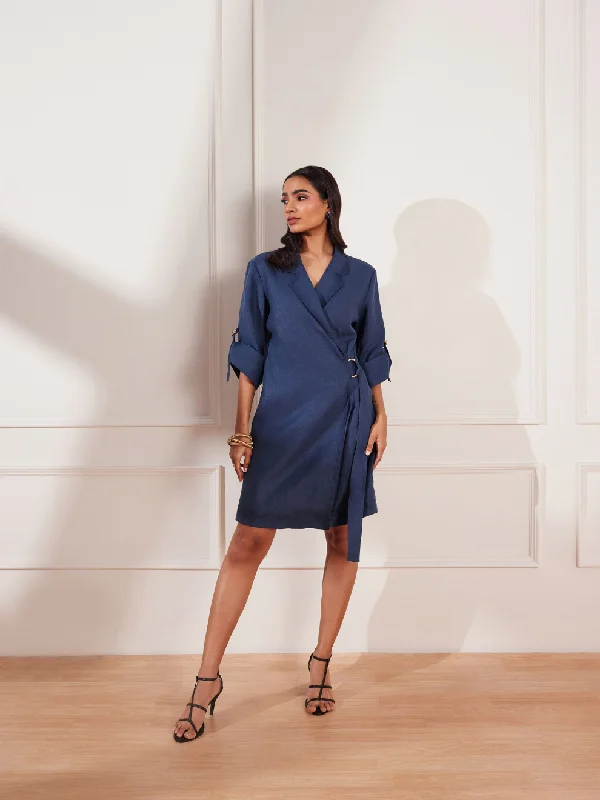 Moroccan Blue Hemp Jacket dress Fitted Jacket Loose Jacket Oversized Jacket