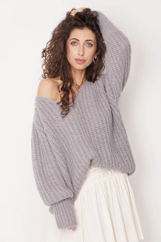 Nusa Alpaca Sweater Grey Terry Blend Velvet Blend Canvas Blend