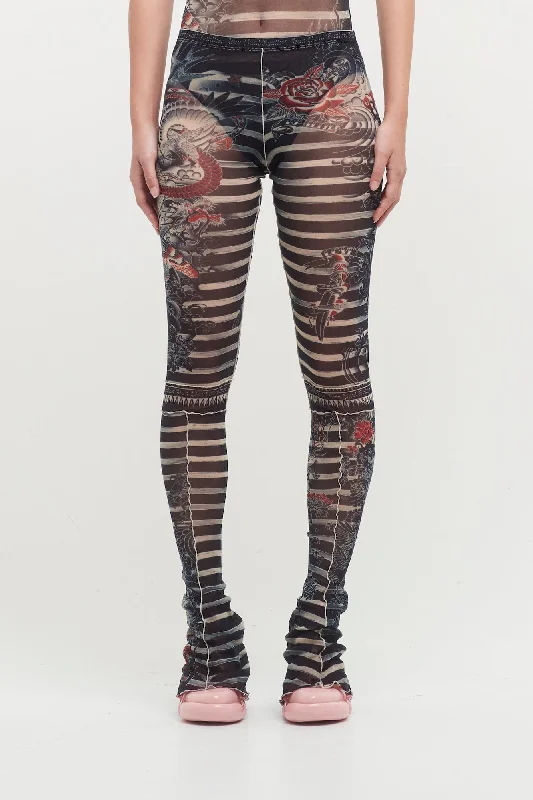Jean Paul Gaultier Mariniere Tattoo Flare Trousers Skinny Trousers Denim Stretchy