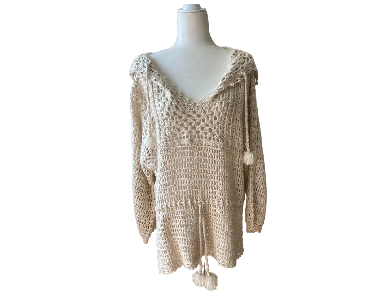 Celine Crochet Hooded Sweater Cotton Fabric Linen Fabric Terry Fabric