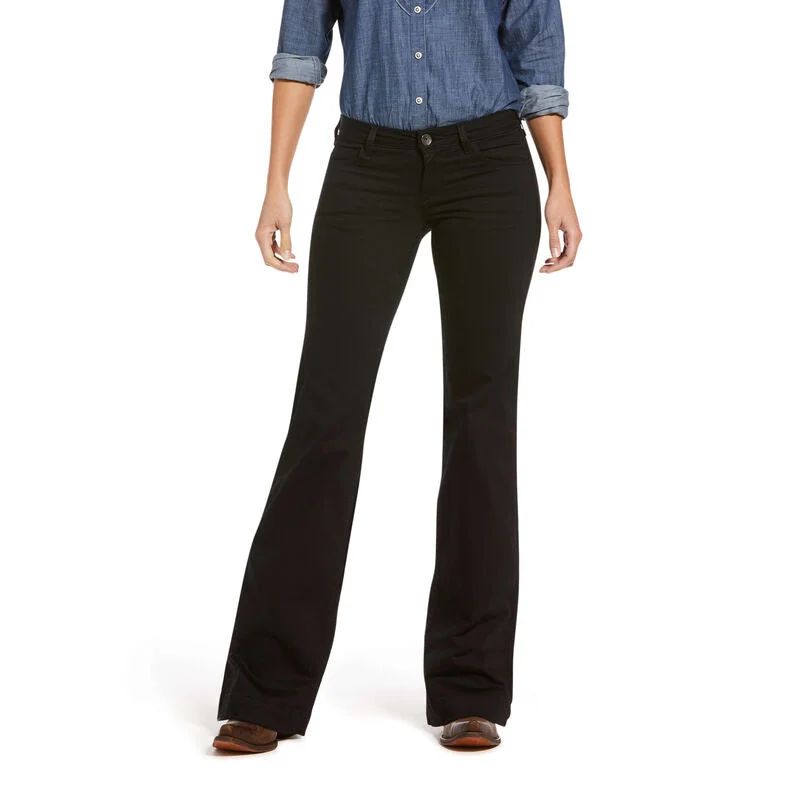 Trouser Mid Rise Forever Wide Leg Pant Trousers Formal Black