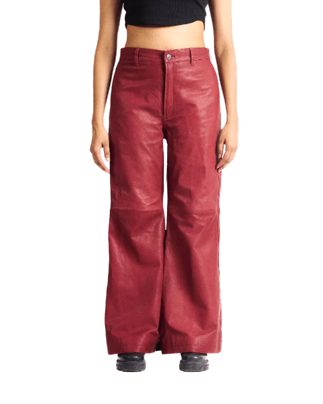 "ELECTRIC ELVIS" LEATHER TROUSERS Trousers Summer Linen
