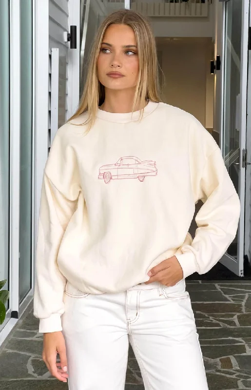 Elodie Cream Crew Neck Sweater Layered Multi-layer Single Layer