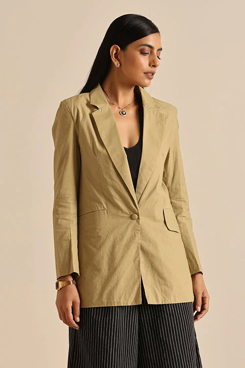 Okhai 'Serene' Herbal Dyed Pure Cotton Blazer Women's Handmade Blazer