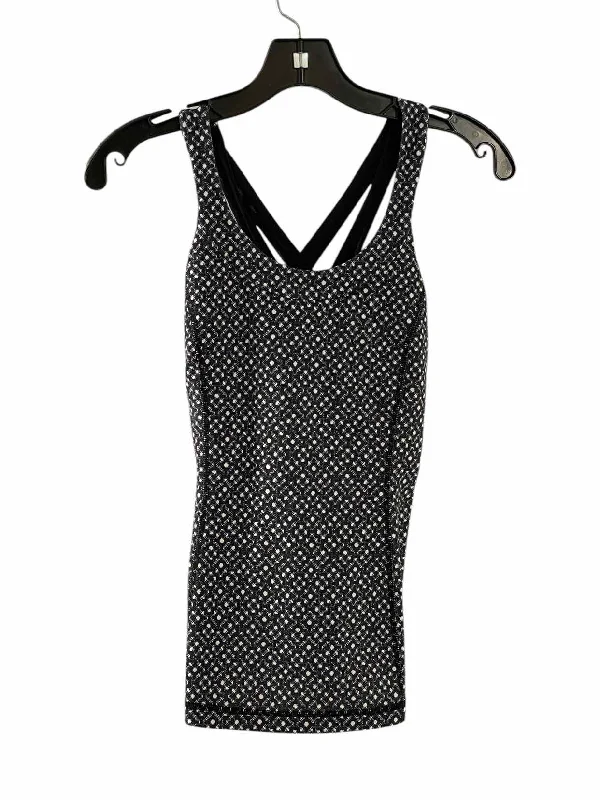 Lululemon Size 4 Black White Print Athletic Tank Top grey tank top