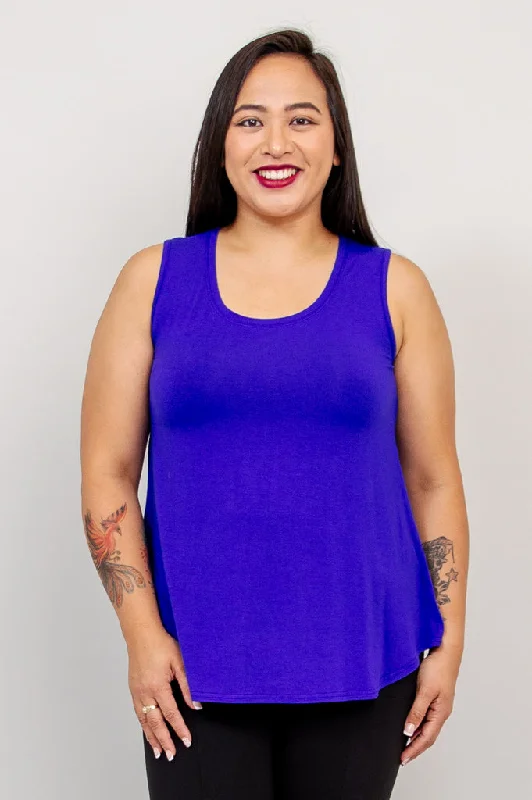 Jazz Tank, Violet, Bamboo charcoal tank top