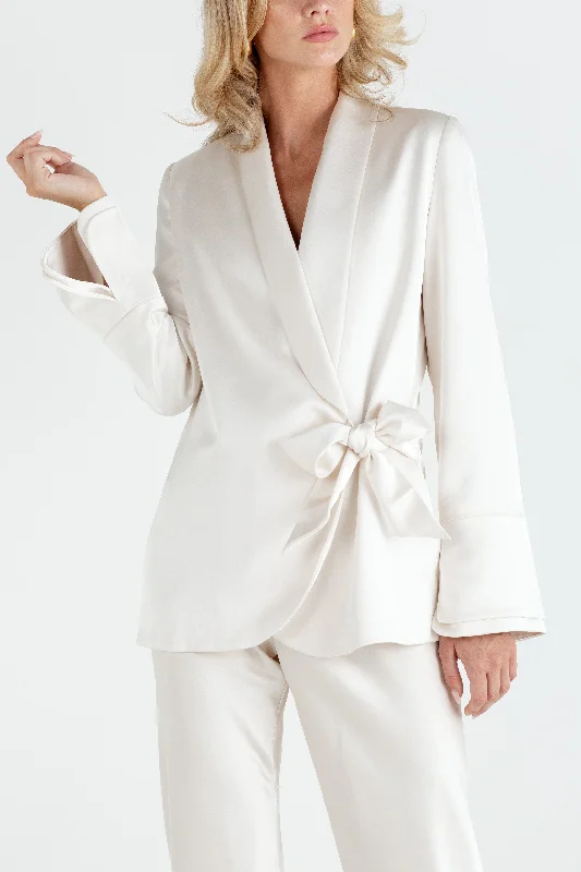 "The Sarah" Wrap Blazer (Cream) Women's Trendy Jacket