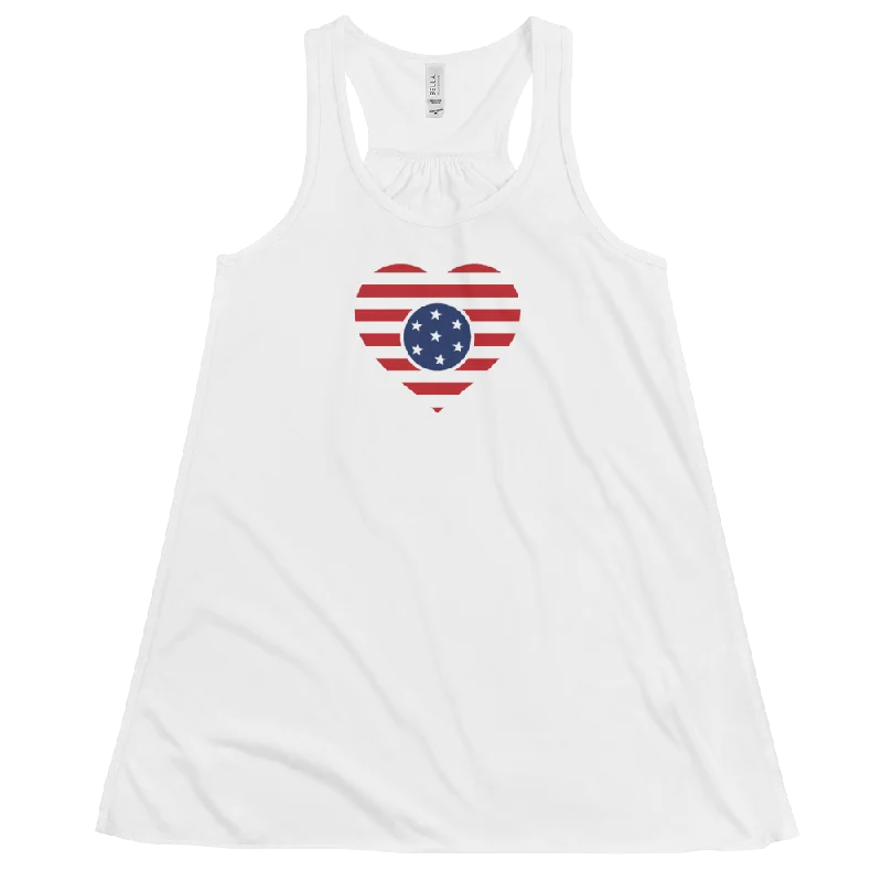 LOVE USA Flag - Women's Flowy Racerback Tank off shoulder tank