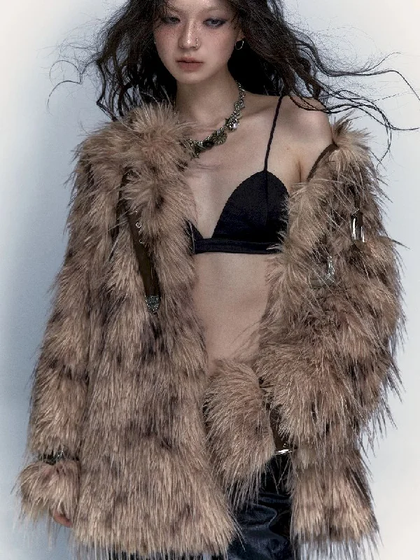 Retro Mirador Lazy Loose Warm Eco-Friendly Fur Coat【s0000005010】 Cape Coat Herringbone Coat Tweed Coat