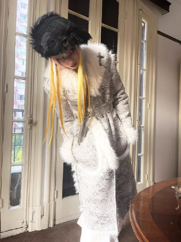Poplin Special Fur Coat【s0000004945】 Boat Neck Jacket Square Neck Jacket One-Shoulder Jacket