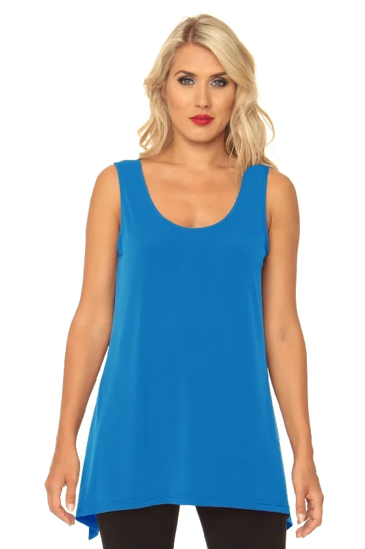 Turquoise Blue Reversible Tank lemon yellow tank