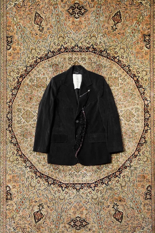 Song for the Mute OVERSIZED BLAZER(BLACK) Women's Elegant Blazer