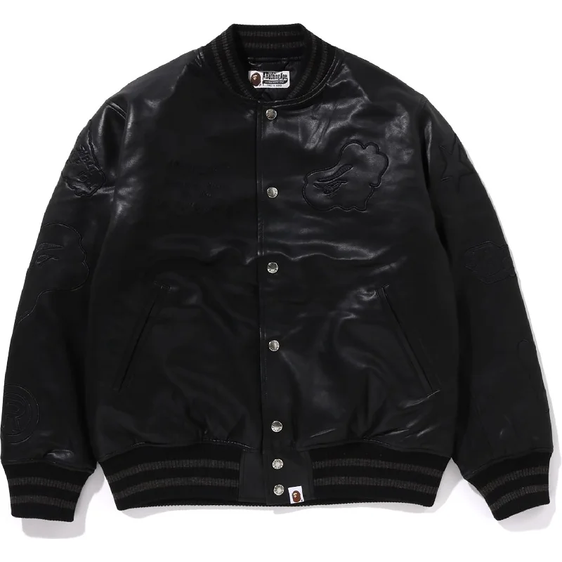 MULTI LOGO VARSITY JACKET LADIES Chenille Fabric Brocade Fabric Lace Fabric