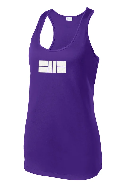 Glitter Pickleball Court - Womens Performance Racerback Tank crew neck tank
