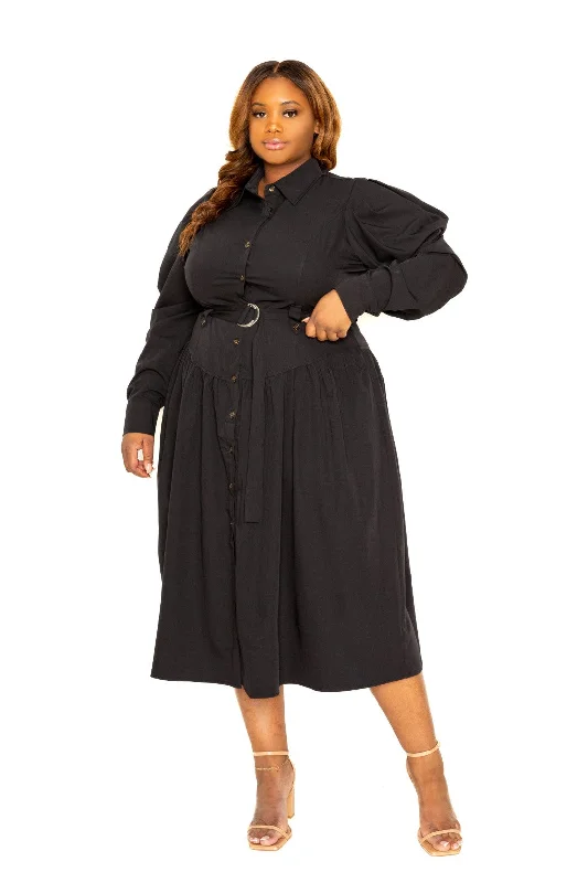 Puff Sleeve Trench Jacket Dress Voluptuous (+) Plus Size - 2 colors - Ships from The US Hooded Jacket Caped Jacket Shawl Collar Jacket