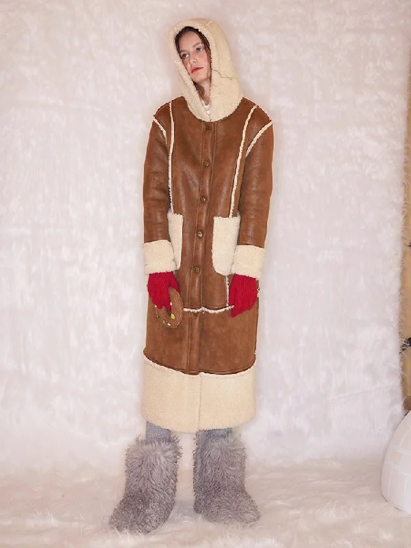 Warm fur one thick long coat【s0000005922】 Turtleneck Jacket Crew Neck Jacket V-Neck Jacket
