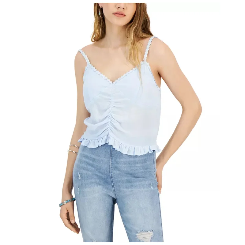 CRAVE FAME - V Flower Design Neck Sleeveless Tank Top lightweight tank top