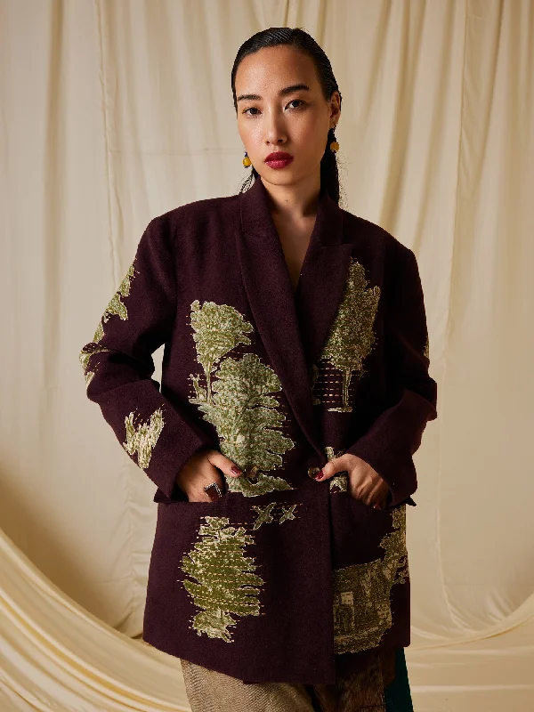 Oversized Blazer Women's Patchwork Suit