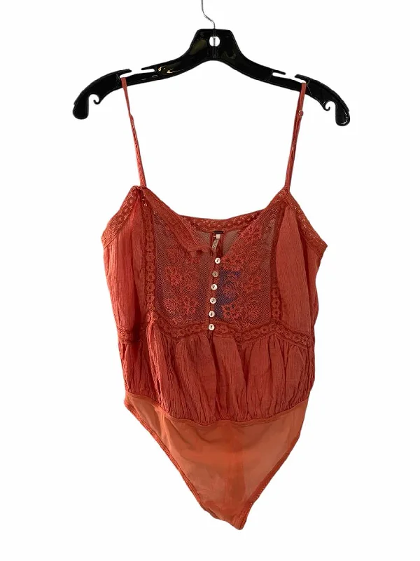 Free People Size M Orange Tank Top baby blue tank