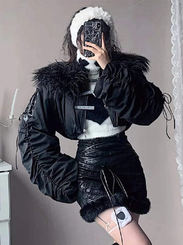 High waist short hot girl coat【s0000006213】 Bomber Jacket Denim Jacket Leather Jacket