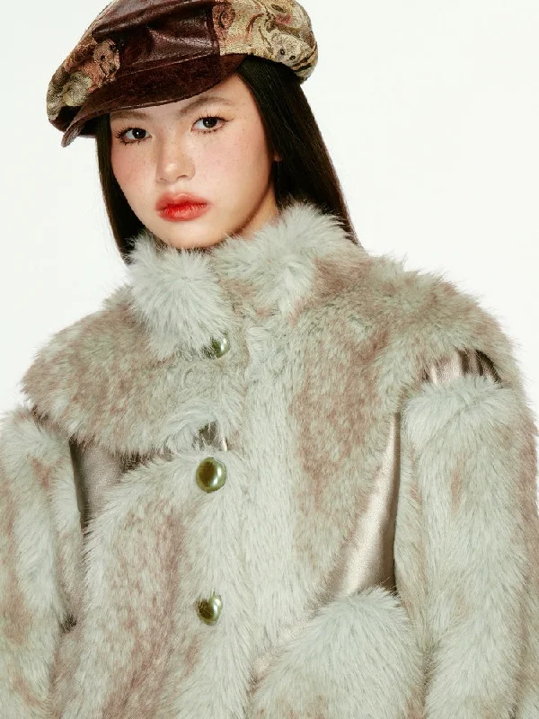 Irregular Metallic Leather Short Fur Coat【s0000003817】 Crew Neck V-Neck Boat Neck