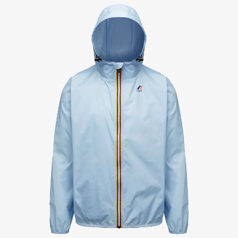 Claude - Unisex Packable Full Zip Waterproof  Rain Jacket in Azure Light Marine Front Pockets Side Pockets Patch Pockets