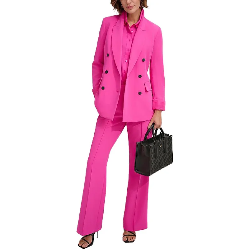 DKNY Womens Solid Workwear Double-Breasted Blazer Women's Luxurious Suit