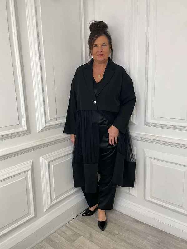Malissa J Fuerza Tulle Blazer - Black Women's Vintage Suit
