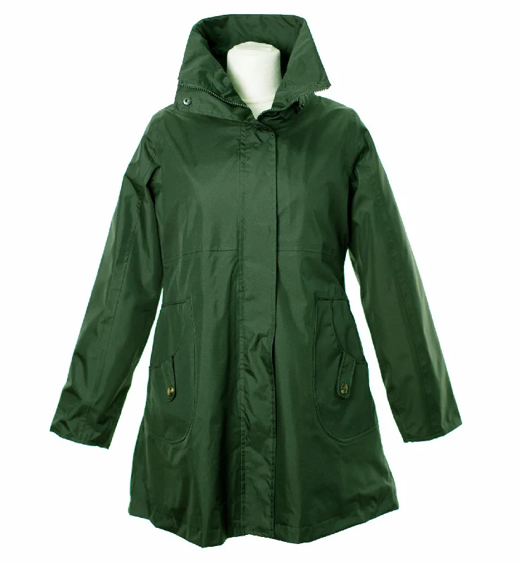 LJ064 - Women's New England Coat - OLIVE Striped Polka Dot Floral