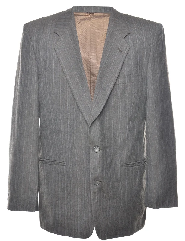 Pinstriped Blazer - L Women's Handmade Blazer