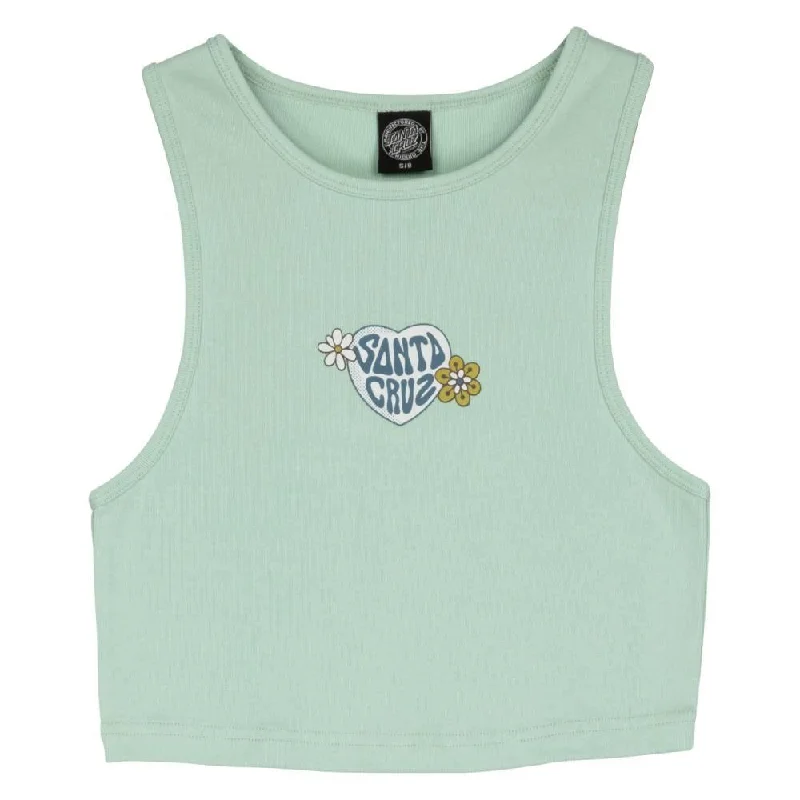 Santa Cruz Womens Tank Top Balloon Heart Front - Fresh Mint workout tank top